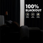 MIULEE 100% Blackout Linen Curtains 42 x 90 Inch Linen Beige 2 Panels