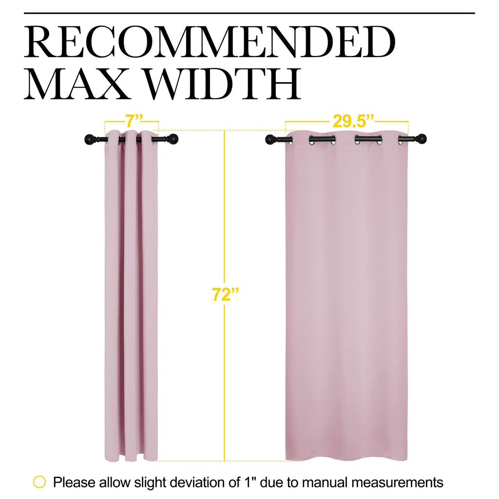 NICETOWN Blackout Curtain Panels for Girls Room, Nursery Essential Thermal Insulated Solid Grommet Top Blackout Drapes (Lavender Pink, 1 Pair, 34 x 72 inches)