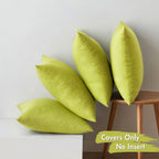 MIULEE Pack of 4 Decorative Outdoor Throw Pillow Covers Linen Waterproof Pillow Covers Summer Farmhouse Cushion Cases for Patio Garden Tent Balcony Couch Sofa 18x18 Inch Grass Green
