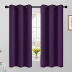 Yakamok Blackout Curtains Room Darkening Thermal Insulated Grommet Top Solid Window Curtains for Living Room, 42W x 63L,Purple,2 Panels