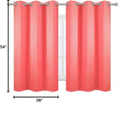 LEMOMO Blackout Curtains 38 x 54 inch/Coral Curtains Set of 2 Panels/Thermal Insulated Room Darkening Bedroom Curtains