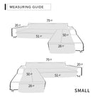 Easy-Going L Shape Sofa Slipcover - Sectional Couch Cover, Chaise Lounge Cover, Reversible, Pets & Kids Friendly (Small, Light Blue/Light Blue)