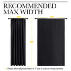 NICETOWN Black Blackout Curtain Blinds - Solid Thermal Insulated Window Treatment Blackout Drapes for Bedroom (2 Panels, 70 inches Wide by 95 inches Long)