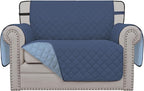 Easy-Going Reversible Chair Cover Washable Sofa Cover for Dogs Water Resistant Couch Slipcover Furniture Protector Cover with Adjustable Straps for Pets (Chair 30 in, Dark Blue/Light Blue)