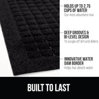 GORILLA GRIP® Ultra Absorbent Front Door Mat Outside Entrance 72x24, Traps Dirt and Moisture, HydroABSORB Indoor Outdoor Doormat Holds Up to 2.75 Cups Water, Stain and Fade Resistant Welcome Mat Black