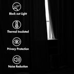 MIULEE Black Velvet Curtains 96 inches 2 Panels - Luxury Blackout Curtains for Bedroom Living Room Thermal Insulated Super Soft Window Drapes Rod Pocket & Back Tab Halloween Decor, W52 x L96 inches