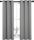 NICETOWN Silver Grey Blackout Curtain Panels for Bedroom, Thermal Insulated Grommet Top Blackout Draperies and Drapes (2 Panels, W29 x L45 inches)
