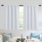 RYB HOME Curtains for Bedroom Living Room 63 inches Long, Thermal Insulated Privacy Rod Pocket Drapes for Nursery Office Home Theater, Width 34 by Length 63, Greyish White, 2 Panels