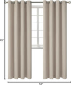 BGment Camel Room Darkening Curtains 95 Inch for Living Room - 2 Panels