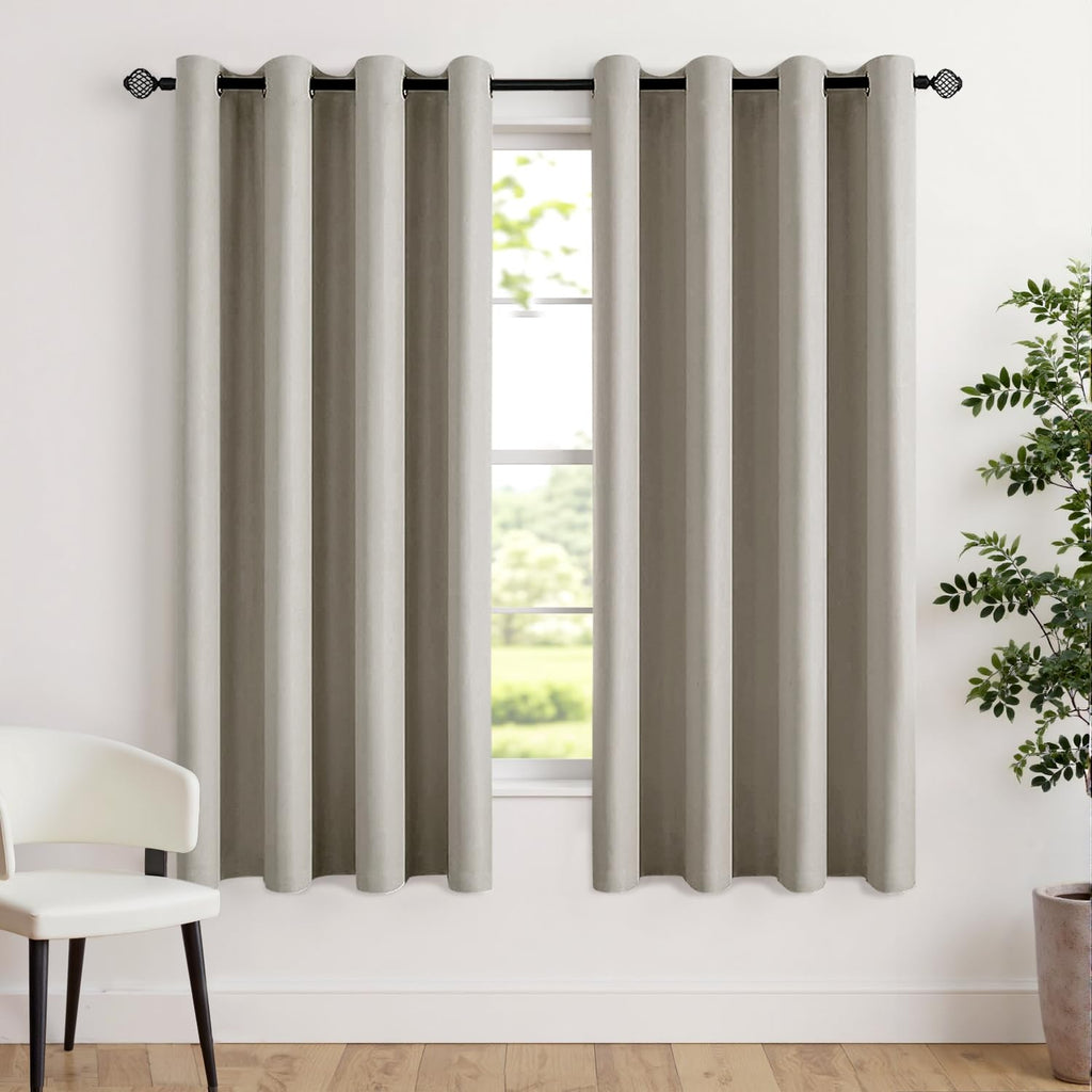 MIULEE Cobblestone Blackout Bedroom Curtains Drapes 72 Inch Long 52"x72"