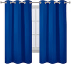 LEMOMO Royal Blue Thermal Blackout Curtains/42 x 72 Inch/Set of 2 Panels Room Darkening Curtains for Bedroom
