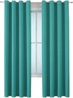 ChrisDowa Grommet Room Darkening Curtains for Bedroom and Living Room - 2 Panels Set Thermal Insulated Blackout Curtains (Teal, 52W x 72L)