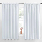 NICETOWN Bedroom Window Curtain Panels - Window Treatment Thermal Insulated Rod Pocket Room Darkening Curtains/Drapes for Patio Door (Greyish White, 2 Panels, 70 by 63)
