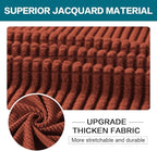 Turquoize 3 Piece Sofa Covers for 2 Cushion Couch Sofa Slipcover Soft Couch Cover for Dogs-Washable Sofa Furniture Covers with 2 Individual Cushion Covers, Feature Fabric (2 Cushion Sofa, Rust)