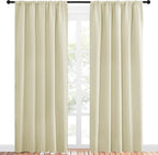 NICETOWN Room Darkening Curtains for Bedroom - Home Decoration Privacy Protection Thermal Insulated Solid Drapes/Draperies for Sliding Glass Door (Beige, Set of 2, 52 x 84 inches)
