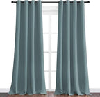 NICETOWN Modern Blackout Curtains Noise Reducing, Greyish Blue, 2 Panels, W55 x L108 -Inch, Thermal Insulated and Privacy Room Darkening Drape Panels for Boy's Guest Room Door Window