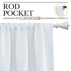 NICETOWN Greyish White Window Curtain Panels - Thermal Insulated Rod Pocket Room Darkening Curtain Sets for Bedroom (Greyish White, 2 Panels, 34 in x 84 in (W x L))