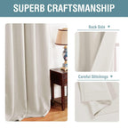 H.VERSAILTEX Light Blocking Curtain for Living Room Thermal Insulated Window Treatment Panel/Drape for Dining Room, Elegant Soft Curtain for Bedroom Grommet Top One Panel (Ivory - 52x90 Inches)