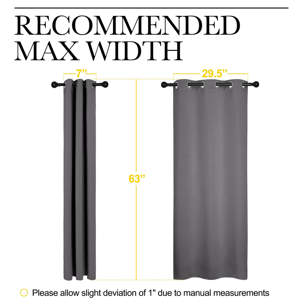 NICETOWN Grey Blackout Curtain Panels for Bedroom, Thermal Insulated Grommet Top Blackout Draperies and Drapes (2 Panels, W34 x L63 inches, Grey)