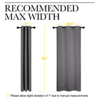 NICETOWN Grey Blackout Curtain Panels for Bedroom, Thermal Insulated Grommet Top Blackout Draperies and Drapes (2 Panels, W34 x L63 inches, Grey)