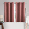 MIULEE 100% Blackout Linen Curtains for Bedroom 42x63 Inches Dusty Rose