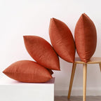 MIULEE Pack of 4 Decorative Burnt Orange Throw Pillow Covers Linen Waterproof Pillow Covers Outdoor Farmhouse Cushion Cases for Patio Garden Tent Balcony Couch Sofa 16x16 inch