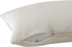 GIGIZAZA White Velvet 12x20 Lumbar Decorative Throw Pillow Covers Cases for Sofa Bed 2 Pack Soft Cushion Cover