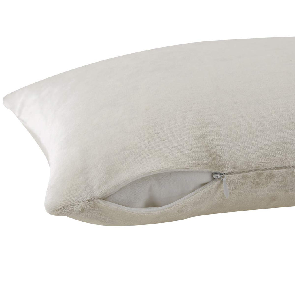 GIGIZAZA White Velvet 12x20 Lumbar Decorative Throw Pillow Covers Cases for Sofa Bed 2 Pack Soft Cushion Cover