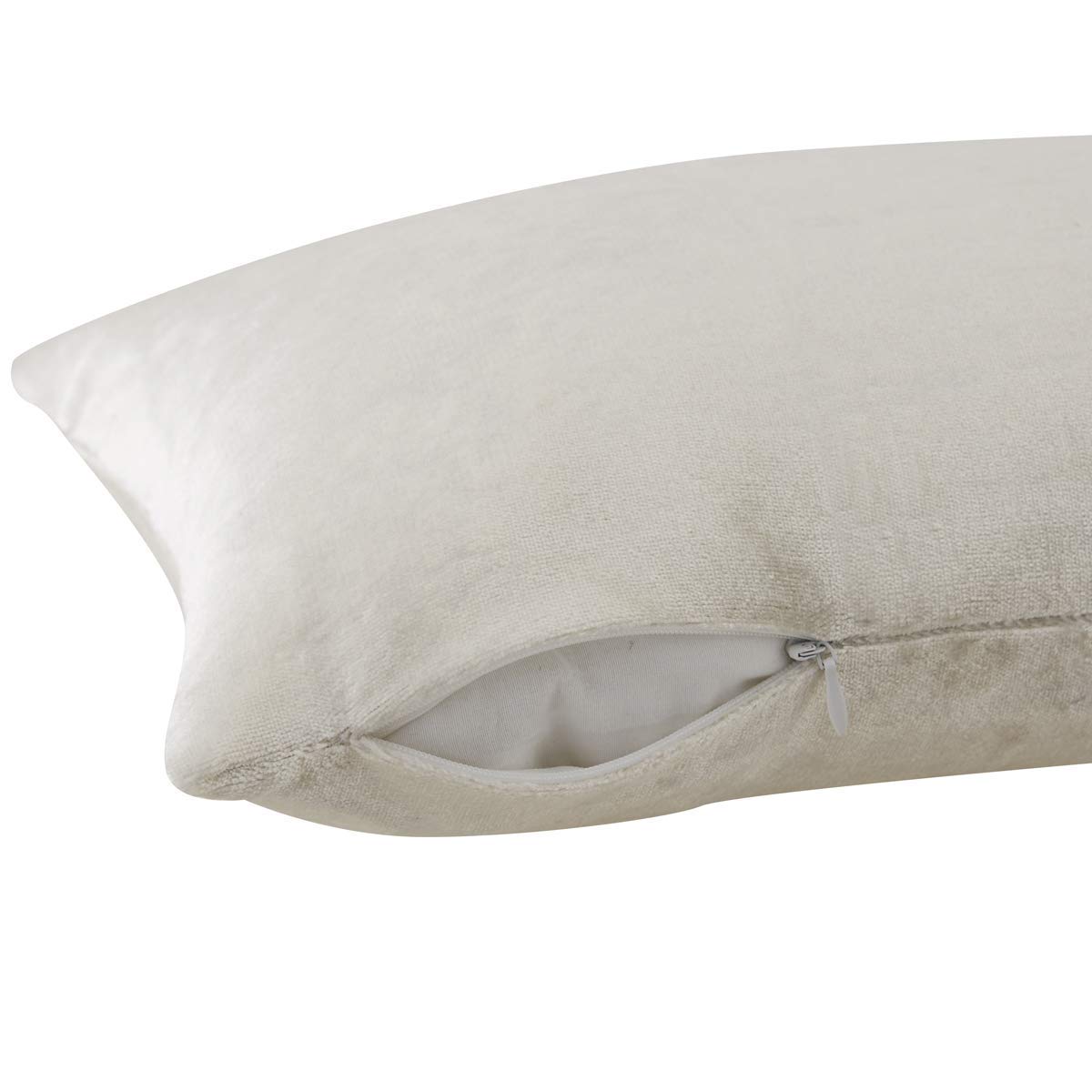 GIGIZAZA White Velvet 12x20 Lumbar Decorative Throw Pillow Covers Cases for Sofa Bed 2 Pack Soft Cushion Cover