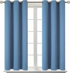BGment Blackout Curtains for Bedroom - Grommet Thermal Insulated Room Darkening Curtains for Living Room, Set of 2 Panels (38 x 45 Inch, Faded Denim)