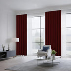 CUCRAF Burgundy Red Blackout Curtains Customize, Rod Pocket Room Darkening Curtain for Bedroom Living Room, Thermal Insulated Window Drapes 1 Panel (Custom Size, Color)