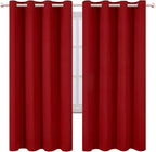 LEMOMO Blackout Curtains 66 x 72 Inch Long Red Curtains Set of 2 Panels Room Darkening Curtains for Bedroom and Living Room