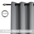 Yakamok Blackout Curtains 38x54 inch Grey Thermal Drapes-Bedroom