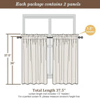 Chyhomenyc Sheer Curtains 36 inch Length 2 Panels, Light Filtering Voile Rod Pocket Short Window Sheer Curtians for Bathroom Living Room, 2PCS, Blush Pink