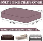 Couch Cushion Cover Chaise Lounge Cover Washable Separate Seat Chaise Couch Cover Stretch Sectional Sofa Slipcover(1 Piece for Chaise or Sofa 3-Seater, Brown)