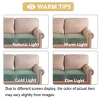 H.VERSAILTEX Velvet Stretch Couch Cushion Cover Plush Cushion Slipcover for Chair Loveseat Sofa Cushion Furniture Protector Seat Cushion Sofa Cover (2 Piece Large Sofa Cushion Covers, Sea Grass)
