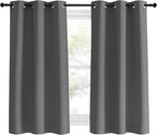 NICETOWN Grey Blackout Curtain Panels for Bedroom, 2 Panels, W42 x L60 inches, Grey, Thermal Insulated Grommet Top Blackout Draperies and Drapes