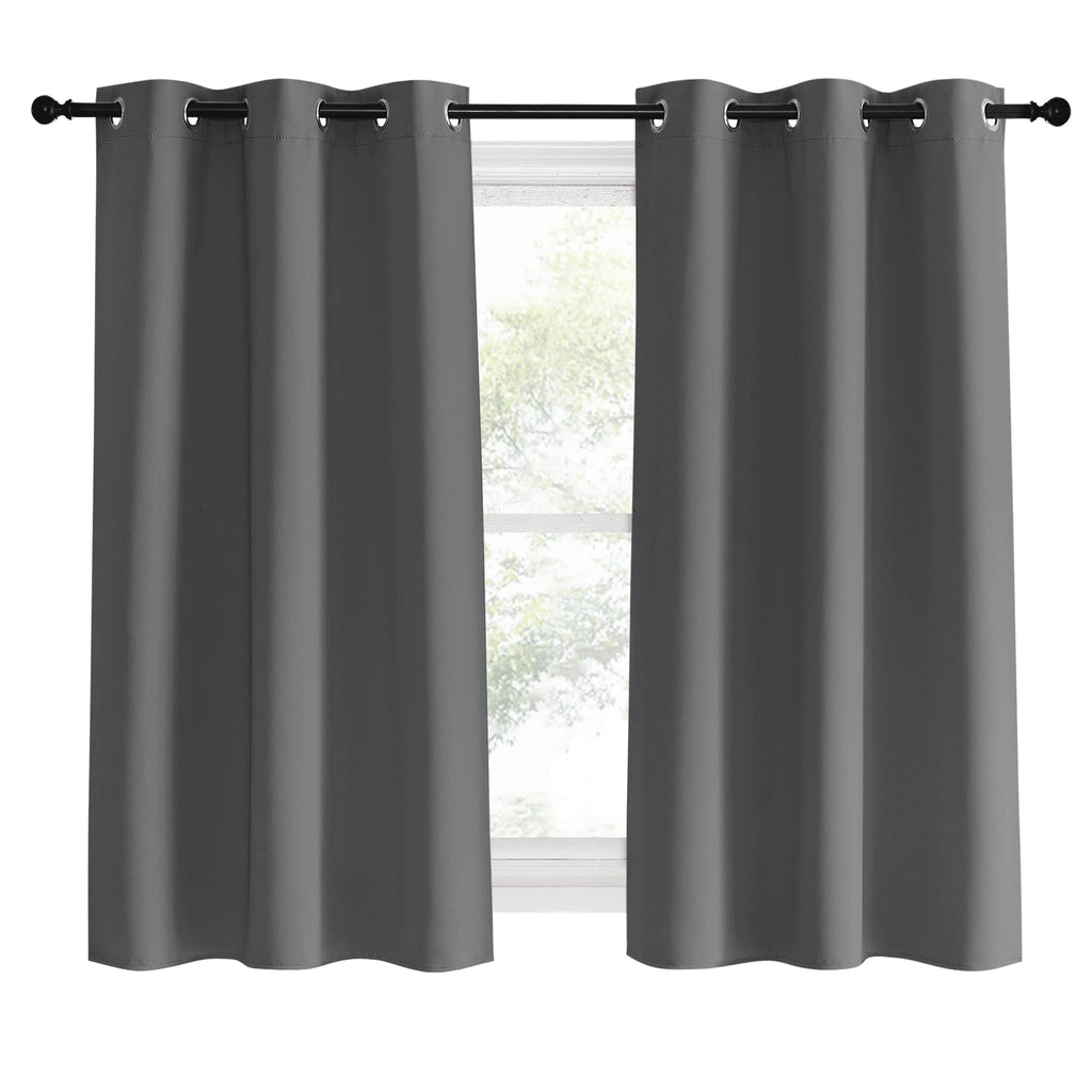 NICETOWN Grey Blackout Curtain Panels for Bedroom, 2 Panels, W42 x L60 inches, Grey, Thermal Insulated Grommet Top Blackout Draperies and Drapes