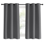 NICETOWN Grey Blackout Curtain Panels for Bedroom, 2 Panels, W42 x L60 inches, Grey, Thermal Insulated Grommet Top Blackout Draperies and Drapes