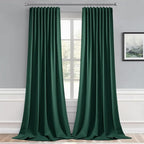 MIULEE Christmas Hunter Green Back Tab Blackout Curtains 52"x96" 2 Panels