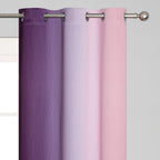 Pink and Purple Ombre Blackout Curtains for Girls Bedroom 54 Inches Long