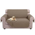 U-NICE HOME Loveseat Sofa Cover for 2 Cushion Couch, Taupe/Taupe