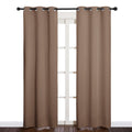NICETOWN Window Draperies Blackout Curtain Panels, Window Treatment Thermal Insulated Solid Grommet Blackout Drapes for Bedroom (One Pair, 34 by 84 inches, Cappuccino)