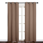 NICETOWN Window Draperies Blackout Curtain Panels, Window Treatment Thermal Insulated Solid Grommet Blackout Drapes for Bedroom (One Pair, 34 by 84 inches, Cappuccino)