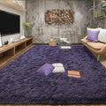 Tepook Super Soft Fluffy Rug for Bedroom, Modern Shaggy Fuzzy Kids Rugs for Living Room, Plush Indoor Nursery Home Decor Dorm Carpet with Non-Slip Bottom, Gray Purple, 5 X 8 Feet