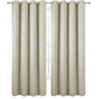 LEMOMO Blackout Curtains 52 x 120 Inch Long Light Beige Curtains Set of 2 Panels Room Darkening Curtains for Bedroom and Living Room