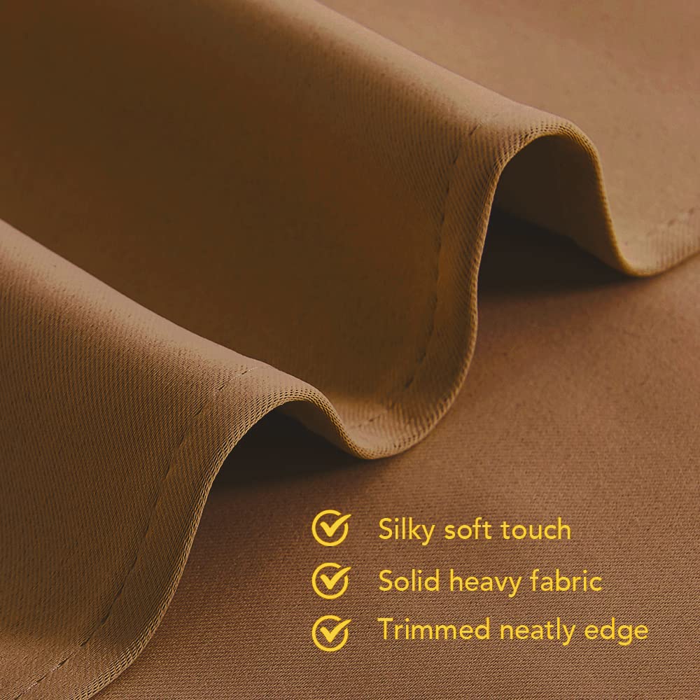 NICETOWN Blackout Curtain Panels for Bedroom, Gold Brown, 2 Panels, W70 x L63-inch, Grey, Thermal Insulated Grommet Top Blackout Draperies and Drapes for Basement