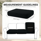hyha 14Pcs Patio Cushion Covers, Stretch Outdoor Couch Cushion Covers Replacement, Washable Outdoor Chair/Sofa Slipcovers for Patio Furniture Cushions Protector with Elastic Bottom(Black,Cover Only)