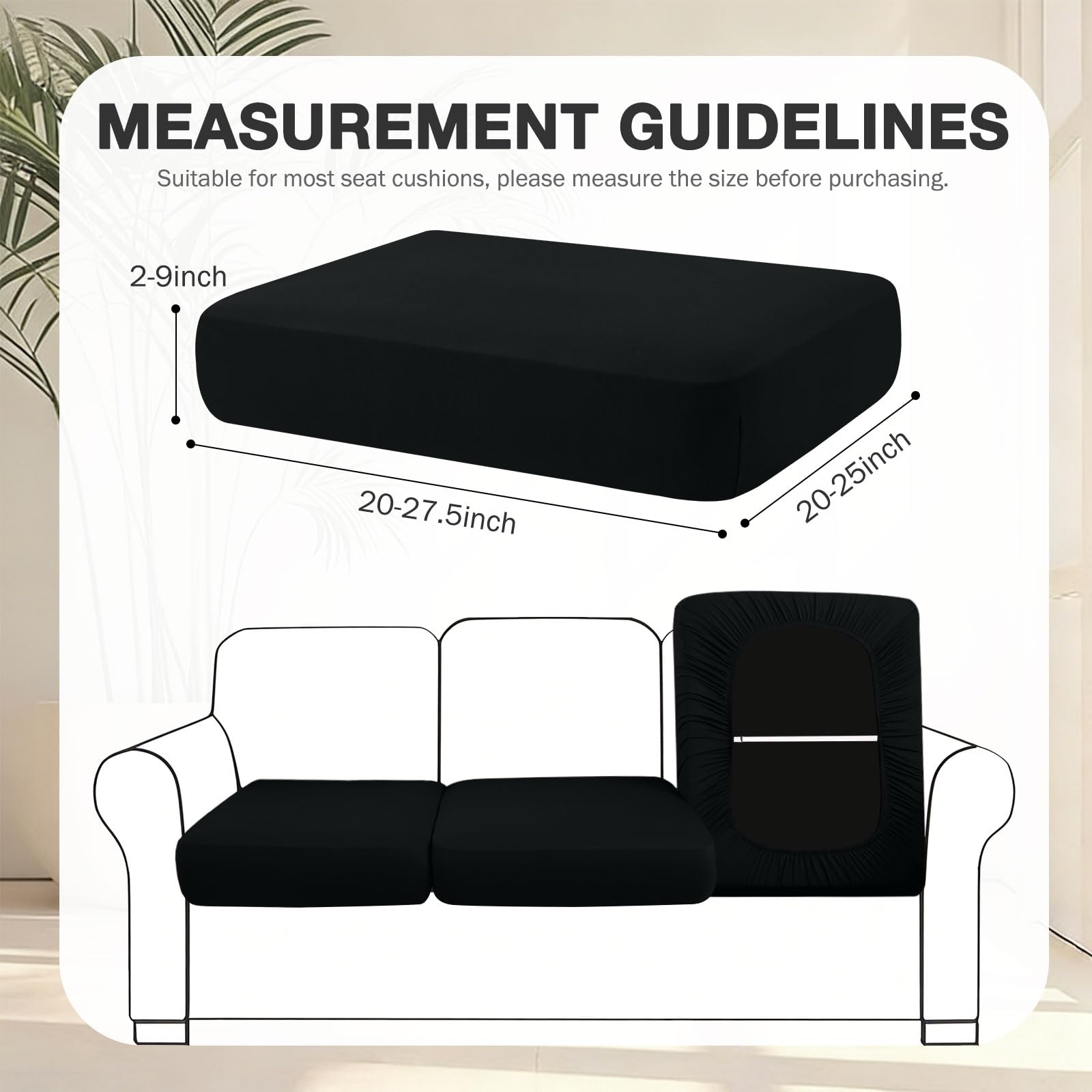 hyha 8Pcs Patio Cushion Covers, Stretch Outdoor Couch Cushion Covers