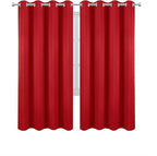 LEMOMO Blackout Curtains 66 x 72 Inch Long Bright Red Curtains Set of 2 Panels Room Darkening Curtains for Bedroom and Living Room
